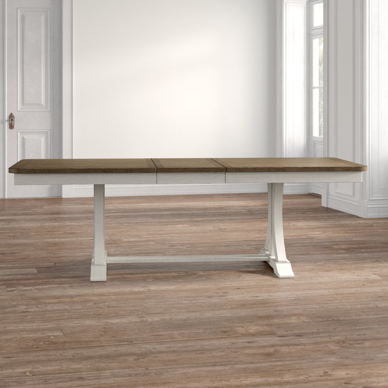 Laurel Foundry Modern Farmhouse® Xochitl Extendable Solid Wood Trestle ...